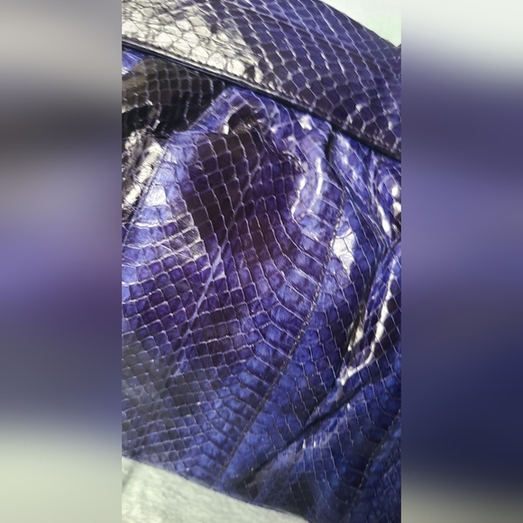 Vintage Blue "Snakeskin" Clutch By Clemente - Picture 2 of 13